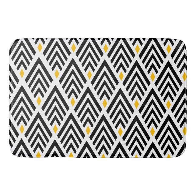 Art Deco Arrows Pattern Bathroom Mat (Front)