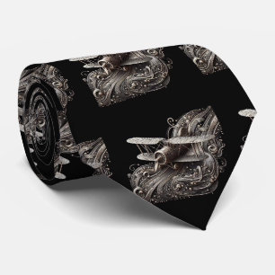Art Deco Art Nouveau Airplane Circuit Board Neck Tie