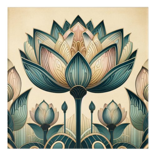 Art Deco Art Nouveau Lotus Wall Art
