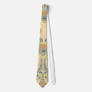 art deco art nouveau peacock pattern art neck tie