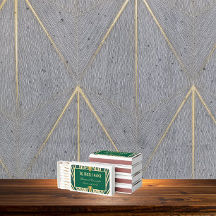 Art Deco Art Nouveau Striped Gold Green Gatsby Matchboxes