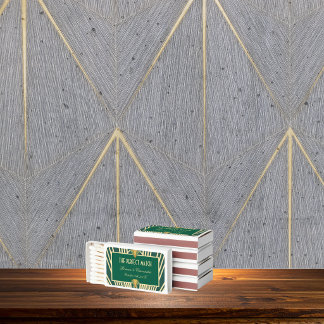 Art Deco Art Nouveau Striped Gold Green Gatsby Matchboxes