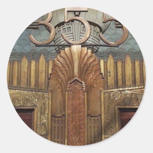 art deco art nouveau vintageoriginalelevator classic round sticker