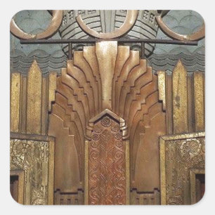art deco, art nouveau, vintage,original,elevator, square sticker