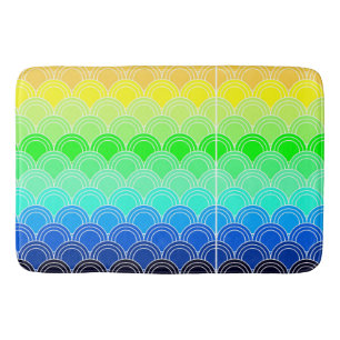 Art deco, art nouveau, vintage, shell,fan,pattern, bathroom mat