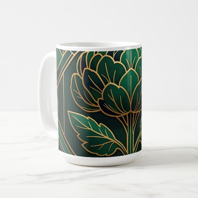 Art Deco Artichoke Coffee Mug (Front Left)