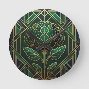 Art Deco Artichoke Round Clock