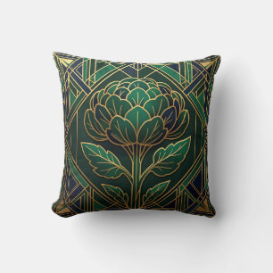 Art Deco Artichoke Throw Pillow