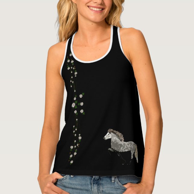 Art Deco Astra Icelandic Horse Tank Top (Front)