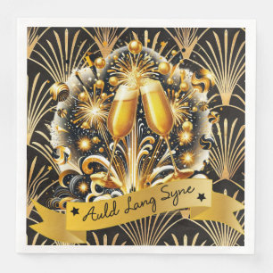 Art Deco Auld Lang Syne Paper Dinner Napkins