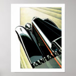 Art Deco Automobile Poster<br><div class="desc">Vintage Art Deco automobile illustration.</div>