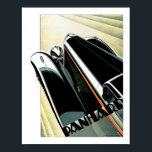 Art Deco Automobile Poster<br><div class="desc">Vintage Art Deco automobile illustration.</div>