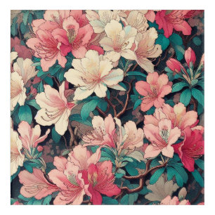 Art Deco Azalea Blooms Acrylic Wall Art