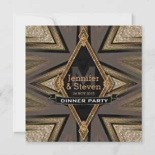 Art Deco Aztec Earth Dinner Party Invitations