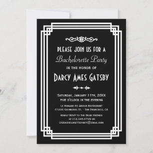 Art Deco Bachelorette Party Invitations