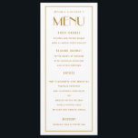 Art Deco Backer Gold Border Wedding Menu Card<br><div class="desc">Elegant Art Deco Wedding Menu, flat card with editable title and text. Customize for any purpose like programs or wine lists etc. (Type in all capitals, and add a space between letters, and double space words for this "look"). Matching items available in my store. Please Note: These are "rack cards"...</div>