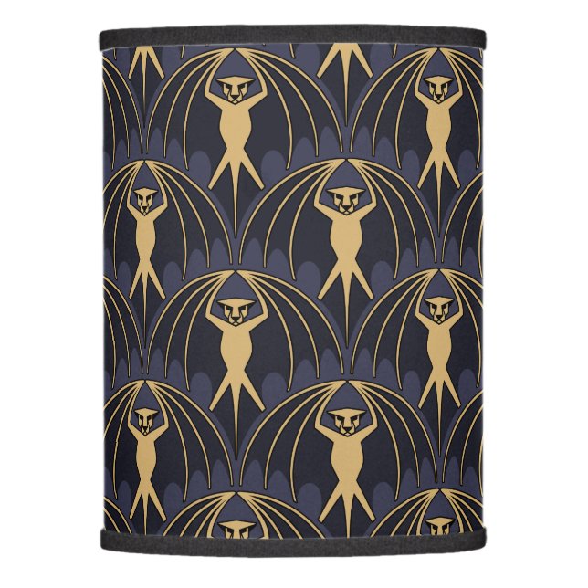 Art Deco Bat Pattern Lamp Shade (Front)