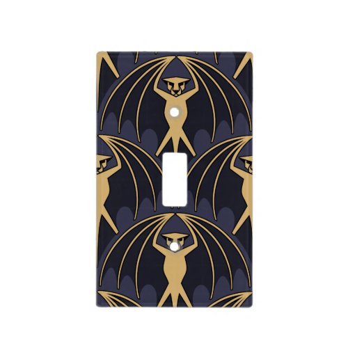 Art Deco Bat Pattern Light Switch Cover