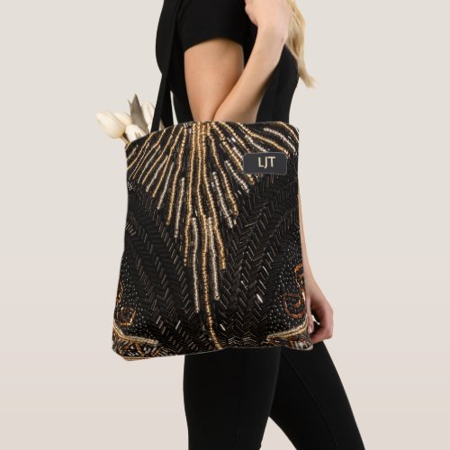 Art Deco Beads _ Vintage Fashion _ your initials Tote Bag