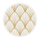 art deco, beautiful,fan pattern, gold,white,vintag
