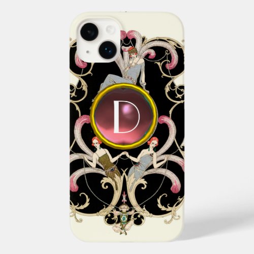 ART DECO BEAUTY FASHION PINK GEMSTONE MONOGRAM Case_Mate iPhone 14 PLUS CASE