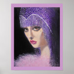 ART DECO BEAUTY POSTER<br><div class="desc">Original acrylic painting on canvas, by Dian... ... ..A beautiful fantasy lady from the art deco era, a time when women were ultra feminine and fashion was elegant as was architecture. A short lived period that should be remembered. This is a painting that would fit in beautifully with today's decor...</div>