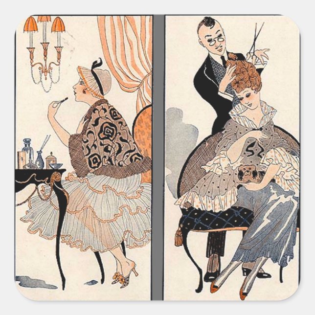 Art Deco Beauty Square Sticker (Front)