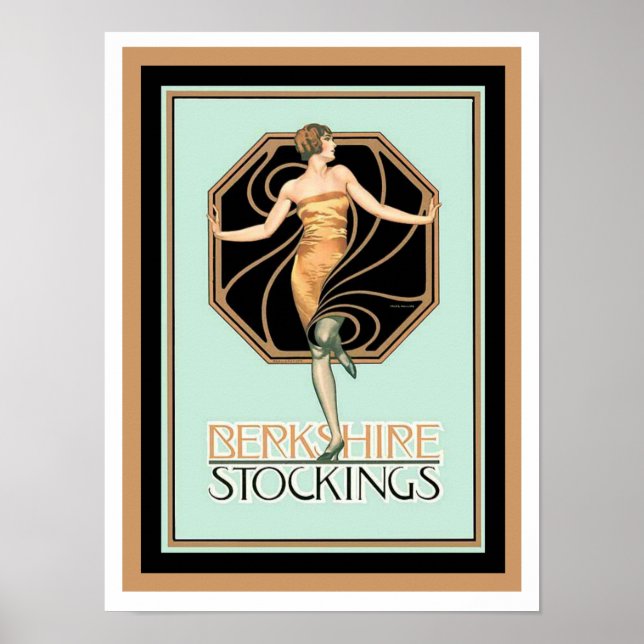 Art Deco Berkshire Stockings Ad Poster 12 x 16 (Front)