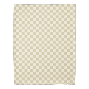 Art Deco Bi-planes Check - beige checkerboard. Duvet Cover