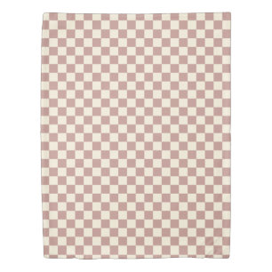 Art Deco Bi-planes Check - red checkerboard. Duvet Cover