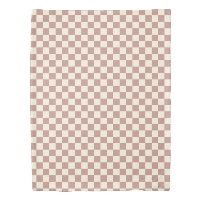 Art Deco Bi-planes Check - red checkerboard. Duvet Cover (Front)