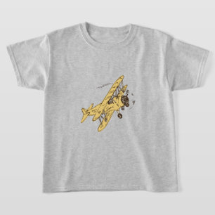 Art Deco Bi-planes - yellow no text. T-Shirt