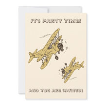Art Deco Bi-planes - yellow Party Time + details