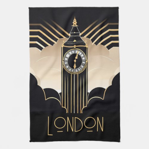 Art Deco Big Ben Kitchen Towel