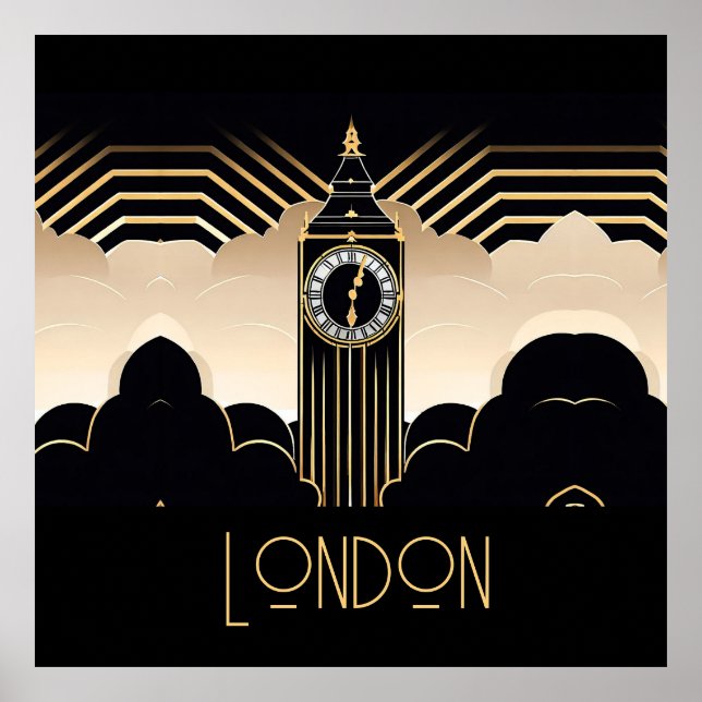 Art Deco Big Ben Poster (Front)