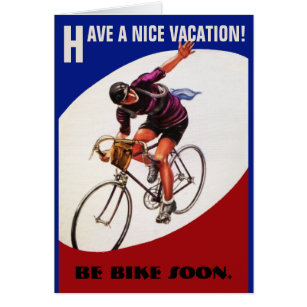 Art Deco bike bicycle tour vacation card