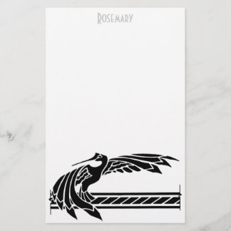 Art Deco Bird stationery personalized