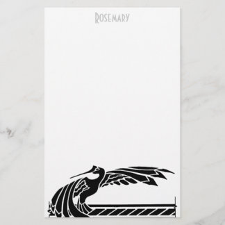 Art Deco Bird stationery personalized