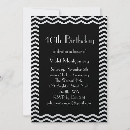 Art Deco Birthday Invitation