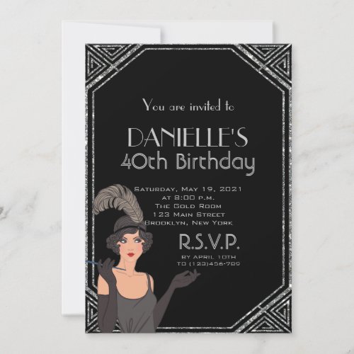 Art Deco Birthday Invitation