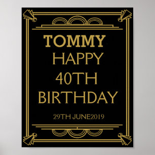 Art Deco BIRTHDAY or Party Sign make your own