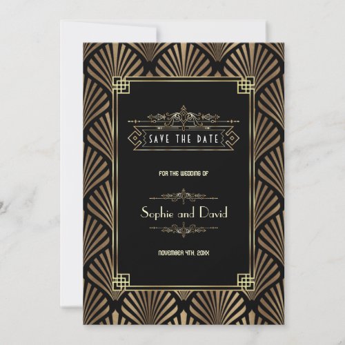 Art Deco Black 1920s Save the Date