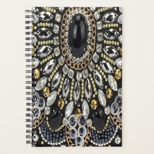 art deco black and gold bohemian pattern  planner