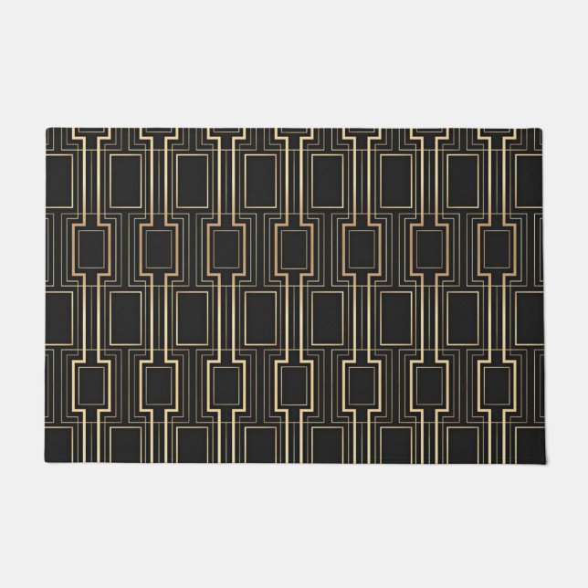 Art deco black and gold doormat (Front)
