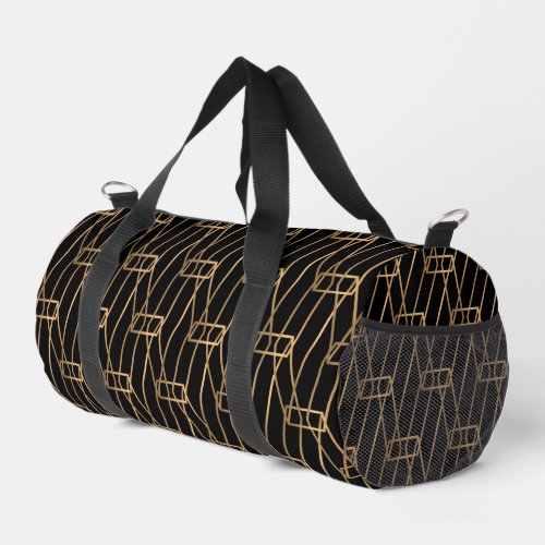 Art Deco Black And Gold  Duffle Bag