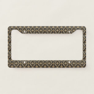 Art Deco Black and Gold Faux Diamonds  License Plate Frame