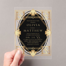 Art Deco Black and Gold Geometric Wedding 