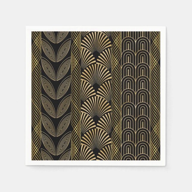 Art deco black and gold napkins (Front)