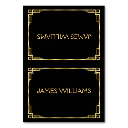 Art Deco Black And Gold Place Setting Cards