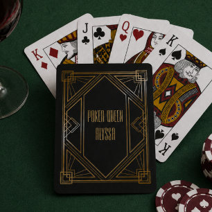 Art Deco Black and Gold Poker Cards